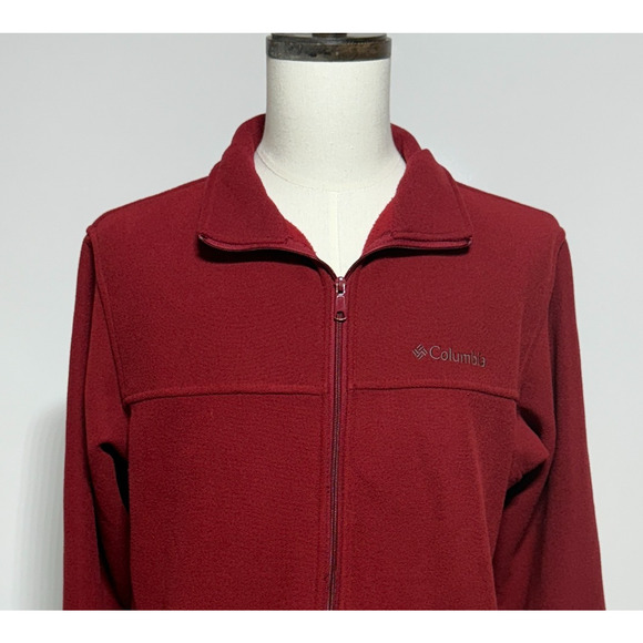 Columbia Jacket Mens Large Red Fleece Steens Mountain Full Zip Hiking Outdoors - Picture 2 of 11